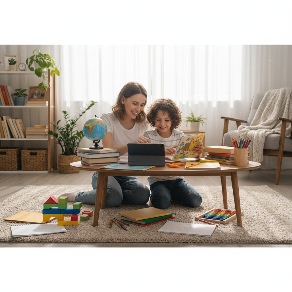 AI-generated illustration for: 9 Essential Free Homeschool Lesson Plans for 2025 Success