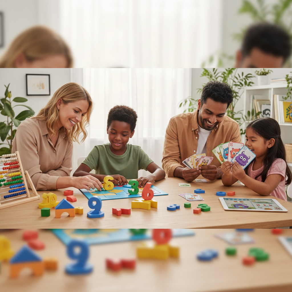 AI-generated illustration for: Fun Math Games That Actually Make Kids Smarter
