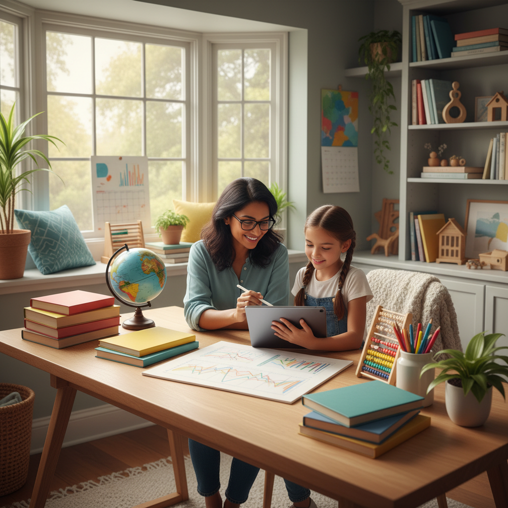 AI-generated illustration for: 7 Best Homeschool Lesson Planning Apps for 2026