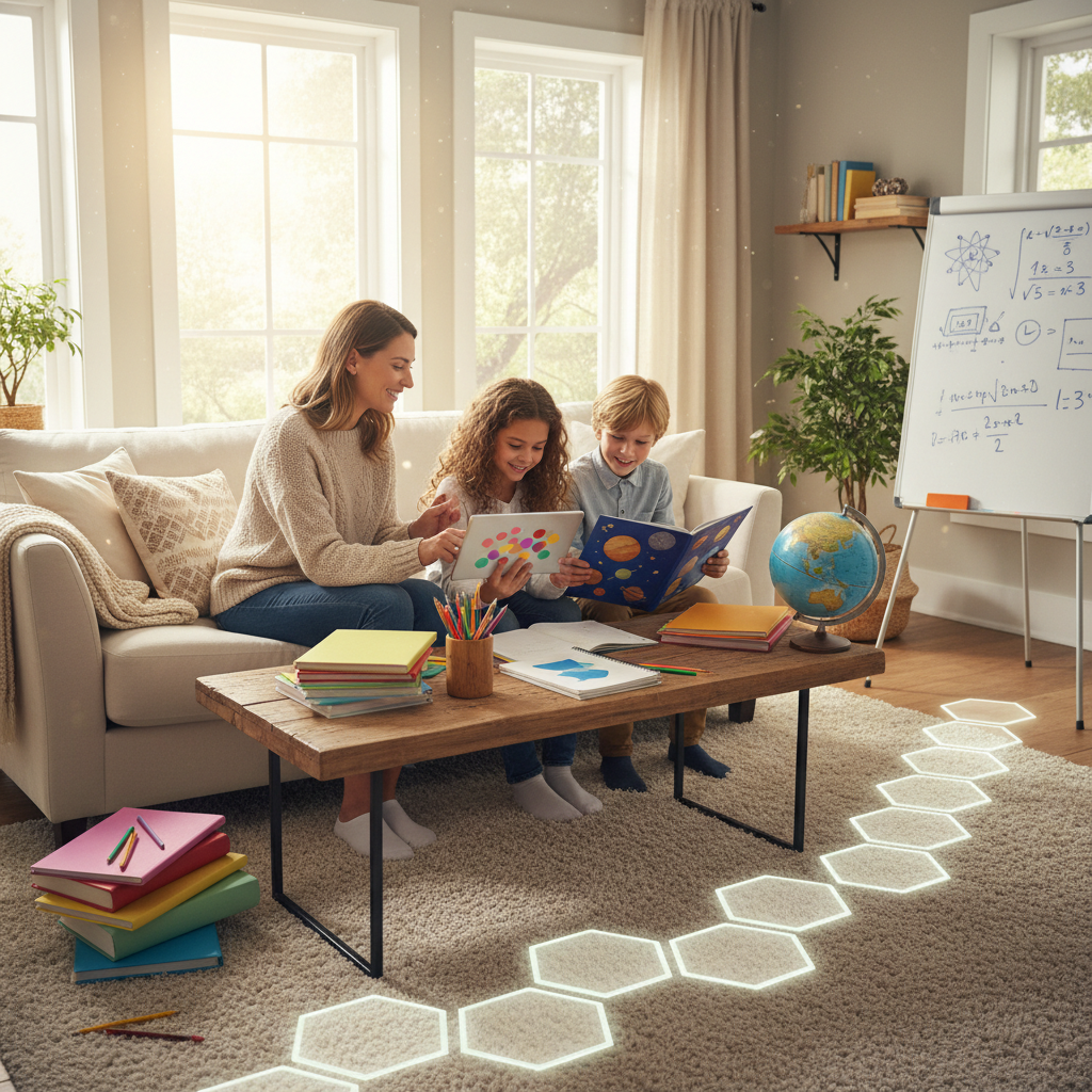 AI-generated illustration for: The Best Online Homeschool Curriculum: A Guide for Modern Families